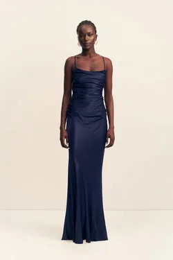 LA LUNE LACE BACK MAXI DRESS - MIDNIGHT