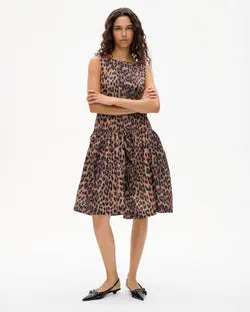 Aneva Dress (Dark Brown Leopard)