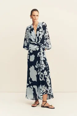 ALEYNA LONG SLEEVE RUCHED MAXI DRESS