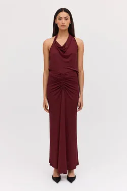 BURGUNDY JERSEY BANKSIA SKIRT