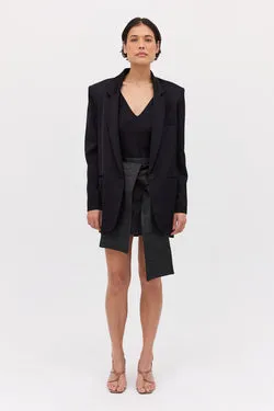 BLACK SATIN CREPE ISABEL JACKET