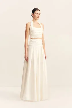 LUCERO SILK PLEATED MAXI SKIRT