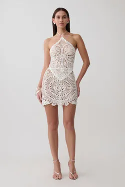 Marvin Crochet Mini Skirt - Ivory