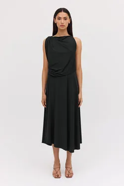 BLACK JERSEY MANDALA DRESS