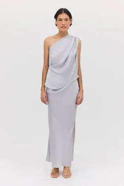SILVER SATIN LEONORA SKIRT
