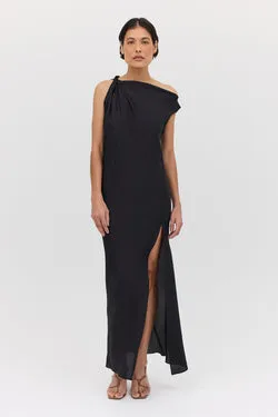 BLACK SILK FORM DRESS