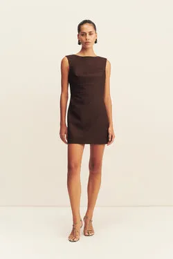 ASHER DRAPED MINI DRESS - RISTRETTO