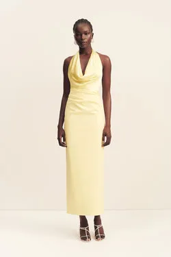 DILLON COWL NECK MAXI DRESS - YELLOW SORBET
