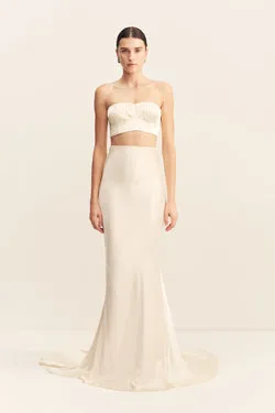 LA LUNE HIGH WAIST MAXI SKIRT - CREAM