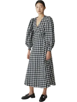 Size 34 (6) | Ganni Seersucker Wrap Dress
