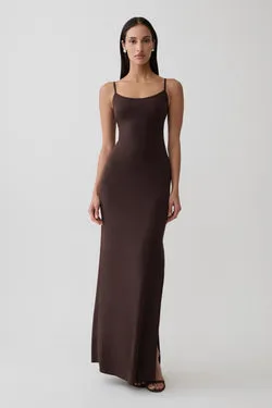 Erve Peached Jersey Maxi Dress - Chocolate