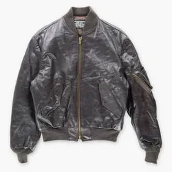 Vintage Schott MA-1 Military USA Made Leather Bomber Jacket (L)