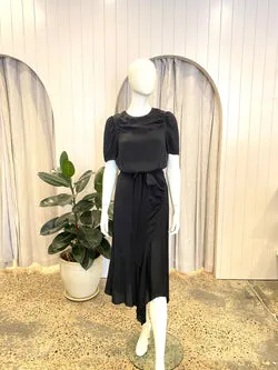 Camilla and Marc Black Loren Midi Dress - Size 10
