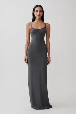 Erve Peached Jersey Maxi Dress - Charcoal