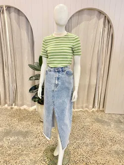 Ena Pelly Boyfriend Denim Skirt - Size 12