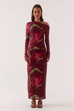 AZALEA LONGSLEEVE DRESS - VINO