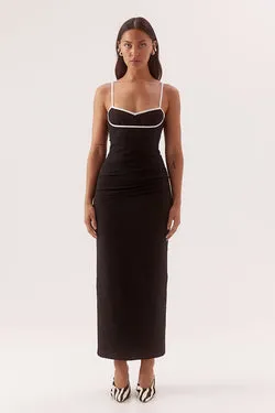 BRITTA DRESS - BLACK/CHALK