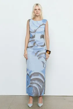 WHIRL MESH DRESS - SLATE