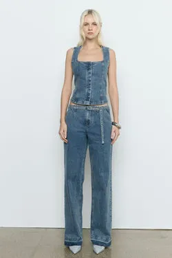 DAWN DENIM BODICE - VINTAGE BLUE