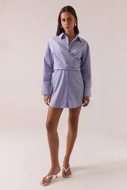 TAVEN SHIRT DRESS - CORNFLOWER STRIPE