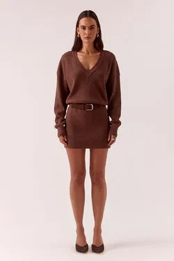 VENICE SWEATER DRESS - MOCHA