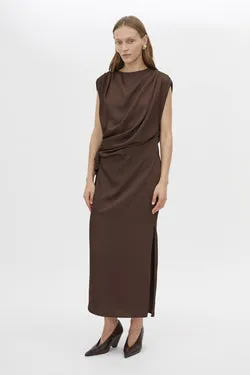 Elowyn Drape Detail Midi Dress