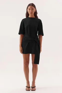 DELANI TEE DRESS - BLACK