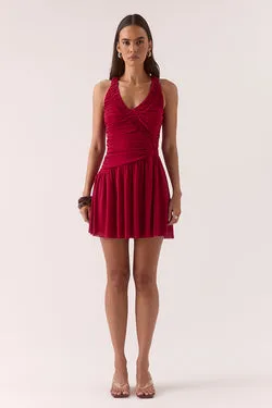 RUA RACER MINI DRESS - RASPBERRY