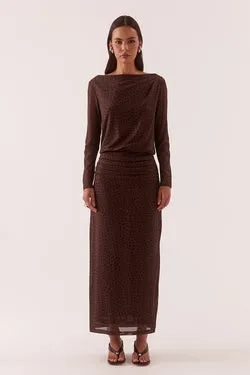ZURI LONGSLEEVE DRESS - RUM RAISIN