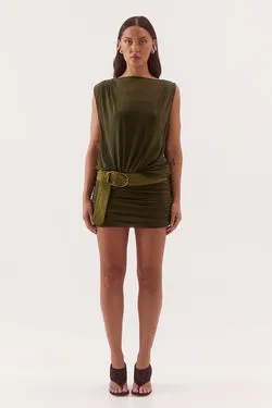 SELEN MINI DRESS - OLIVE