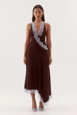 HARLOW DRESS - CHOC/SKY