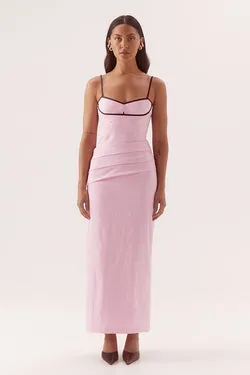 BRITTA DRESS - PEONY/CHOC