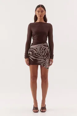 IVELLE MINI DRESS - ESPRESSO