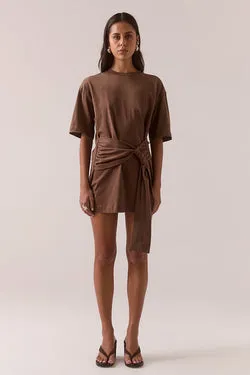 DELANI TEE DRESS - HAZELNUT