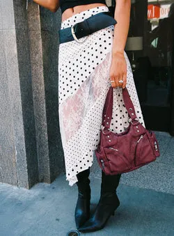 Rennar Maxi Skirt White / Polka Dot Petite