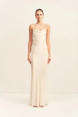LA LUNE LACE BACK MAXI DRESS - CREAM