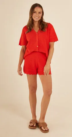 Freya Crochet Short - Flame