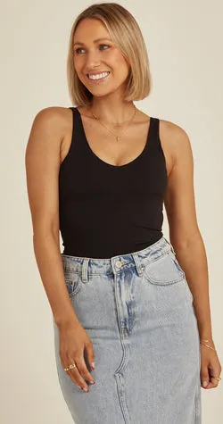 Venus Cropped Tank - Black