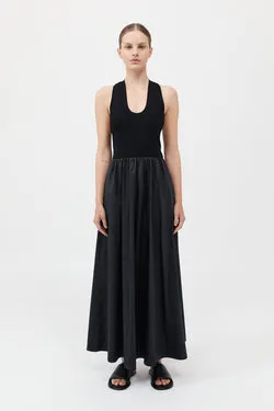 Plunge Neck Dress - Black