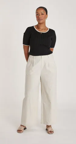 Carrie Linen Blend Pant - Cream