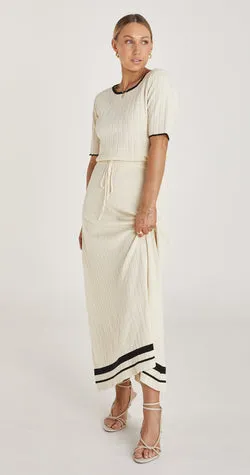 Eden Knitted Skirt - Cream & Black