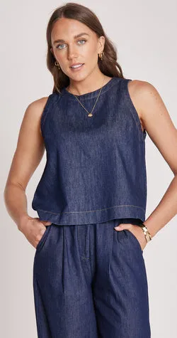 Arlo Denim Tank - Dark Blue