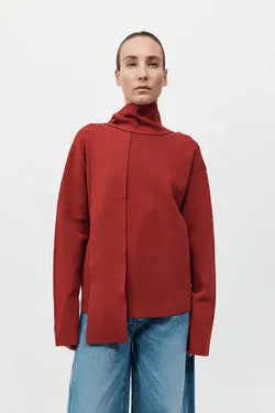 Milano Knit Scarf Jumper - Rosso