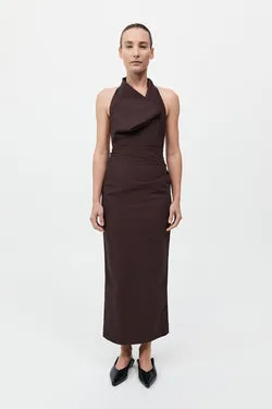 Structural Tie Dress - Port