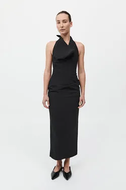 Structural Tie Dress - Black