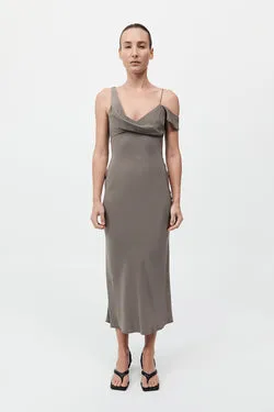 Silk Drape Dress - Slate