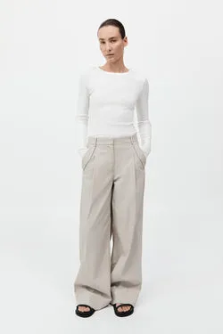Utility Pleat Pants - Creme