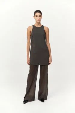 Cut Away Shift Dress - Black Olive