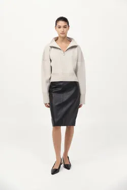 Milano Knit Zip Jumper - Silver