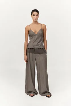 Bias Cami - Khaki Pinstripe